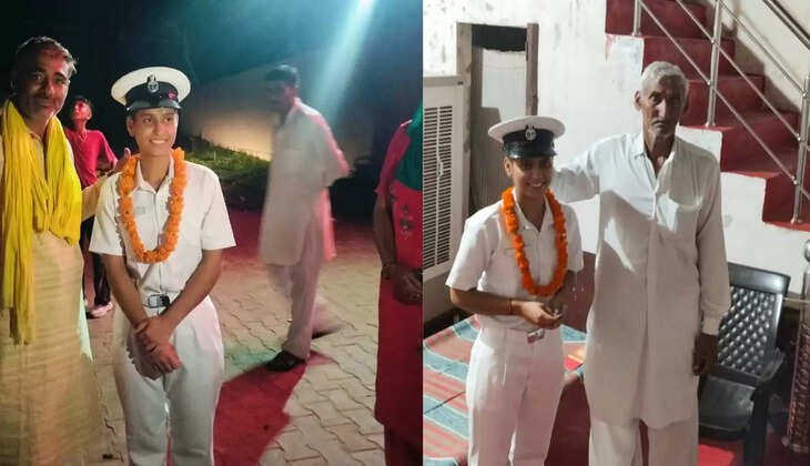 हरियाणा के गांव रूपावास में किसान की बेटी इंडियन नैवीं से ट्रैनिंग लेकर लौटी तो ग्रामीणों ने किया ढोल नगाड़ों से भव्य स्वागत