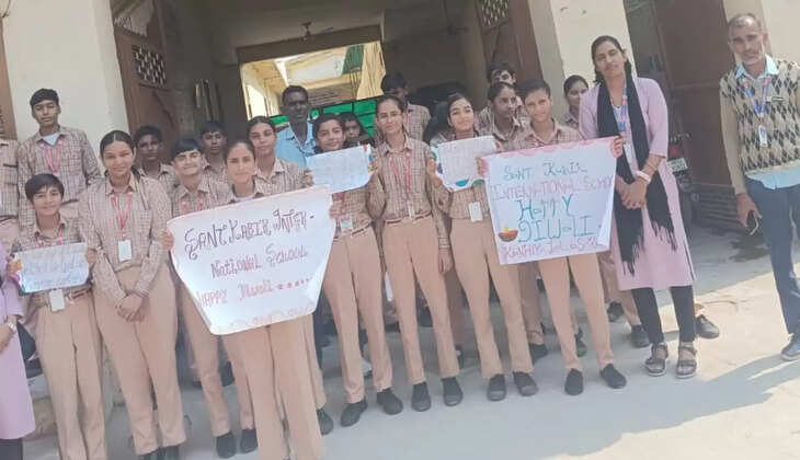 Students of Sant Kabir International School celebrated true Diwali with the needy