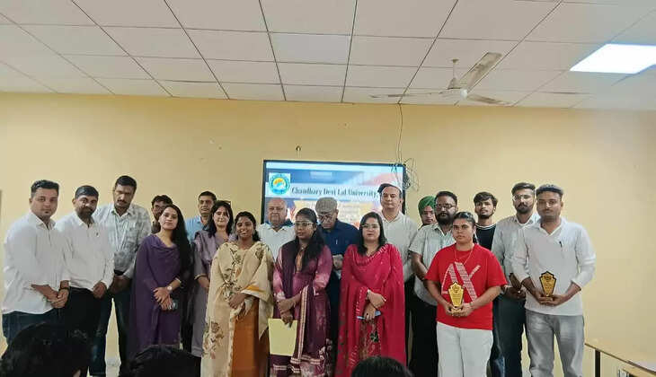 The team of Department of Journalism and Mass Communication secured first position in the Inter College Media Quiz Competition at Chaudhary Devi Lal University