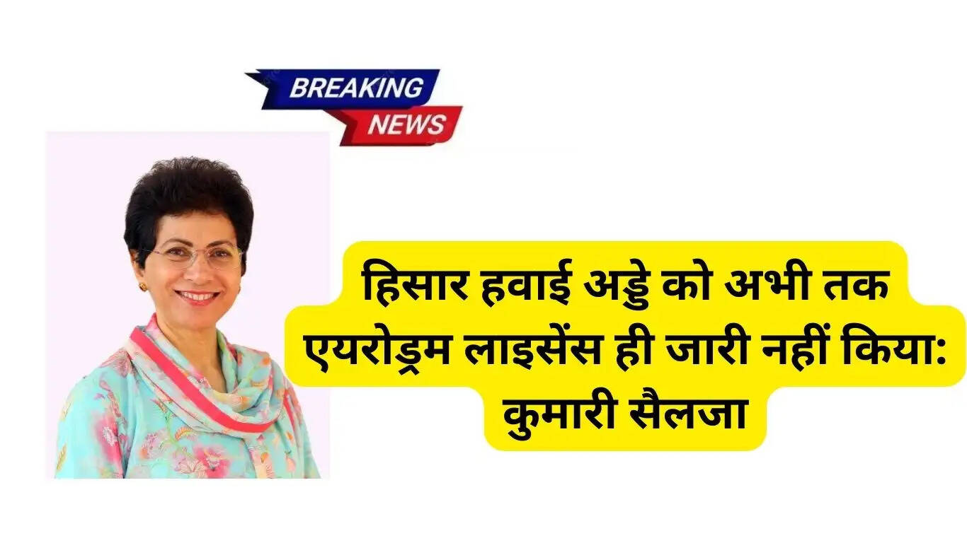 Kumari Selja said: Aerodrome license has not been issued to Hisar Airport yet