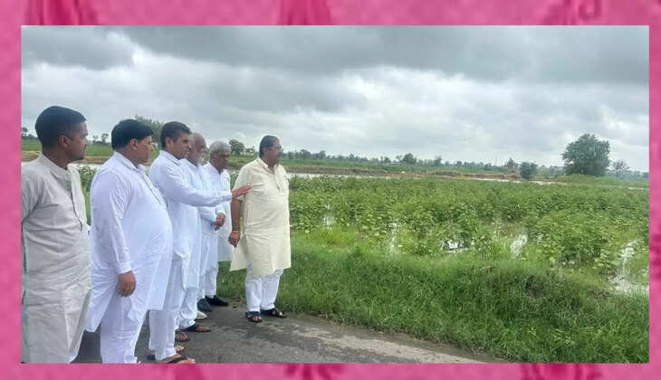 JJP leader Dr. Ajay Chautala took stock of the crops submerged in rainwater