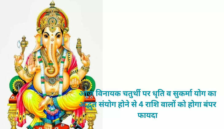 राशिफल : आज विनायक चतुर्थी पर धृति व सुकर्मा योग का अद्भुत संयोग होने से 4 राशि वालों को होगा बंपर फायदा