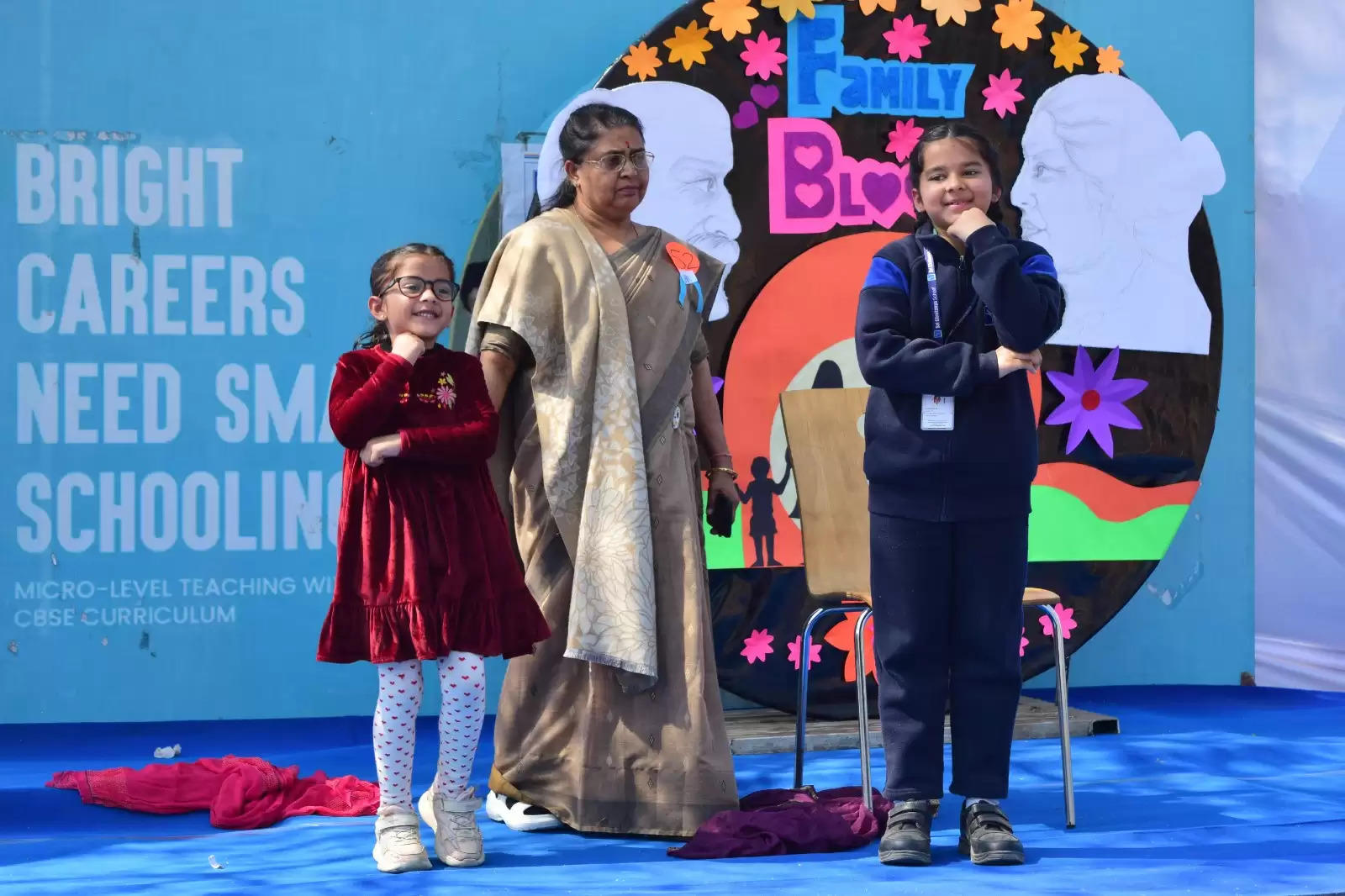 Grandparents were honored at Sri Chaitanya Techno School, Sirsa. Various sports activities of children with grandparents became an attraction