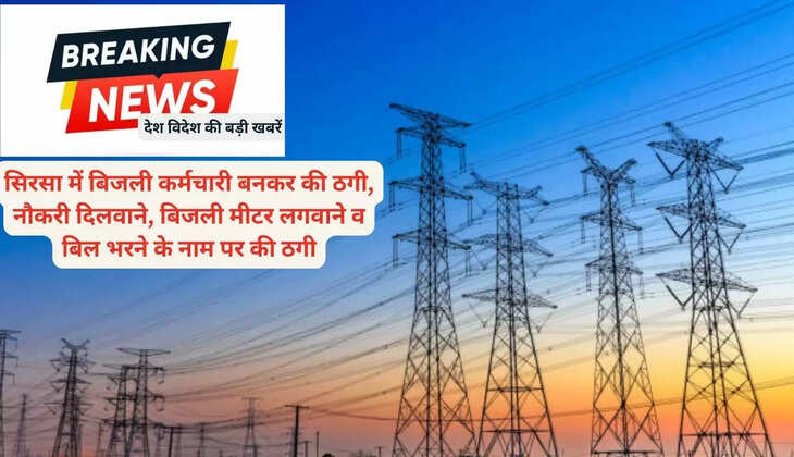 सिरसा में बिजली कर्मचारी बनकर की ठगी,  नौकरी दिलवाने, बिजली मीटर लगवाने व बिल भरने के नाम पर की ठगी