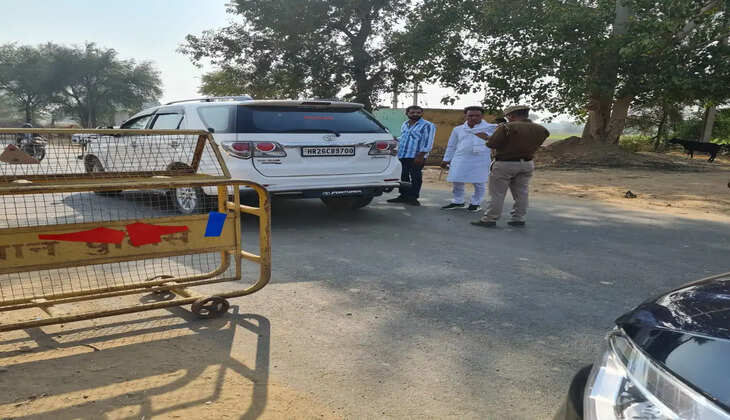 हरियाणा की सीमा पर पुलिस का सर्च अभियान 