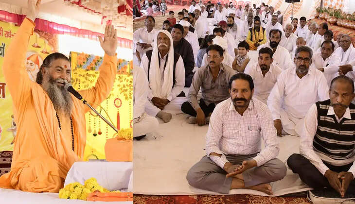 Grand inauguration of Shri Dhenu Manas Katha with the divine message of cow glory at Burjbhanghu Gaushala