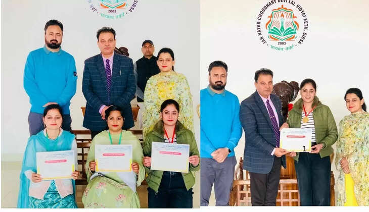 Raveena, a student of JCD Memorial College Sirsa, topped CDLU