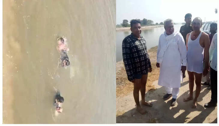 The woman jumped into the Raj Canal with her child, Arniyawali's Sarpanch Krishna Khoth and Electricity Union President Shyam Khod, who were coming in the car with MLA Bharat Singh Beniwal, saved both their lives