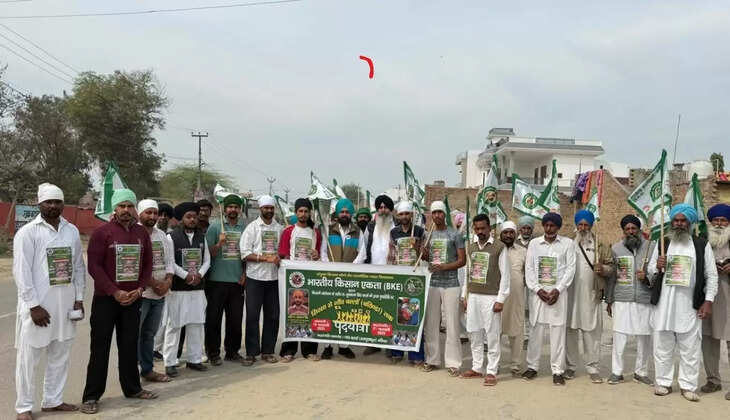 A group left on foot from Rodi village of Sirsa for the first anniversary of the martyr farmer S. Shubhkaran Singh: Lakhwinder Singh Aulakh