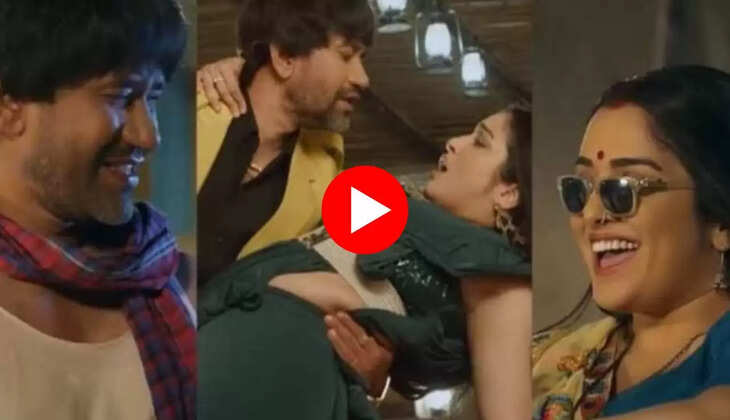 Amrapali Nirahua Romance: आम्रपाली को साड़ी में देख जागे निरहुआ के अरमान, सरेआम करने लगे रोमांस, देखें Video 