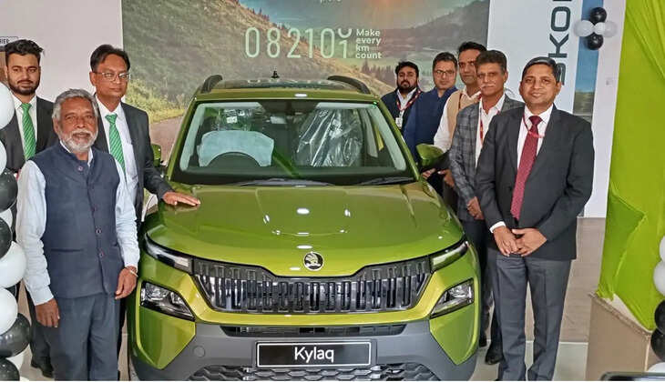  Great launch of Kylak car at Skoda showroom in Haryana, top in mileage, giving tough competition to Brezza