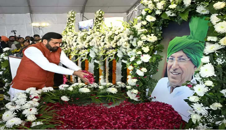 Haryana CM Nayab Singh Saini former Chief Minister Late. Tribute paid to Chaudhary Om Prakash Chautala