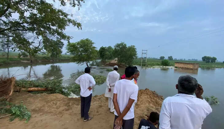  Hisar Ghaggar Drain Semanala broke, 60 feet erosion, 500 acres of crops submerged