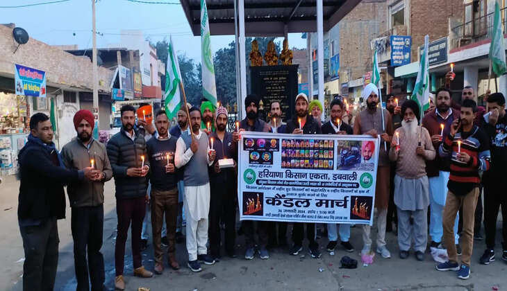 13 फरवरी दिल्ली कूच को लेकर बीकेई ने निकाला ट्रैक्टर मार्च: औलख