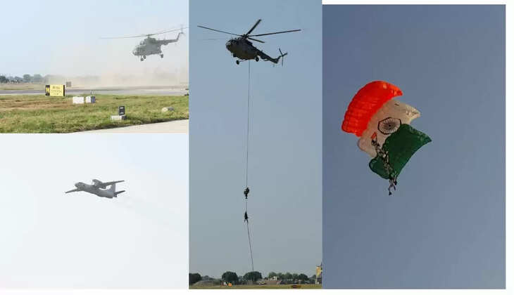  सिरसा में भारतीय वायु सेना के एयर फोर्स स्टेशन में हुए एयर शो व प्रदर्शनी उत्सव की देखें तस्वीरें  जाबांजों ने आसमान में दिखाए हैरतअंगेज कारनामे, एसयू-30 विमानों....