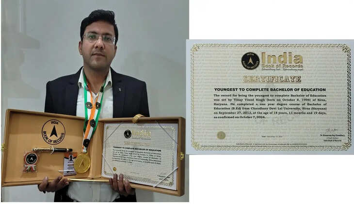  Vinay Kumar of Haryana got his name registered in the India Book of Records, Vinay Kumar is a student of CDLU