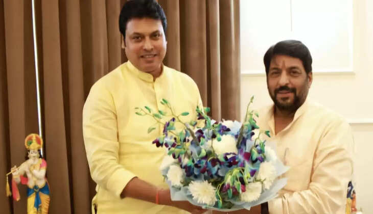 Halopa supremo Gopal Kanda meets former Tripura CM and Haryana BJP's co-election in-charge Biplab Deb