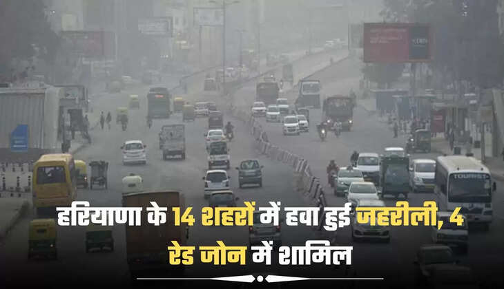 हरियाणा के 14 शहरों में हवा हुई जहरीली,  4 रेड जोन में शामिल