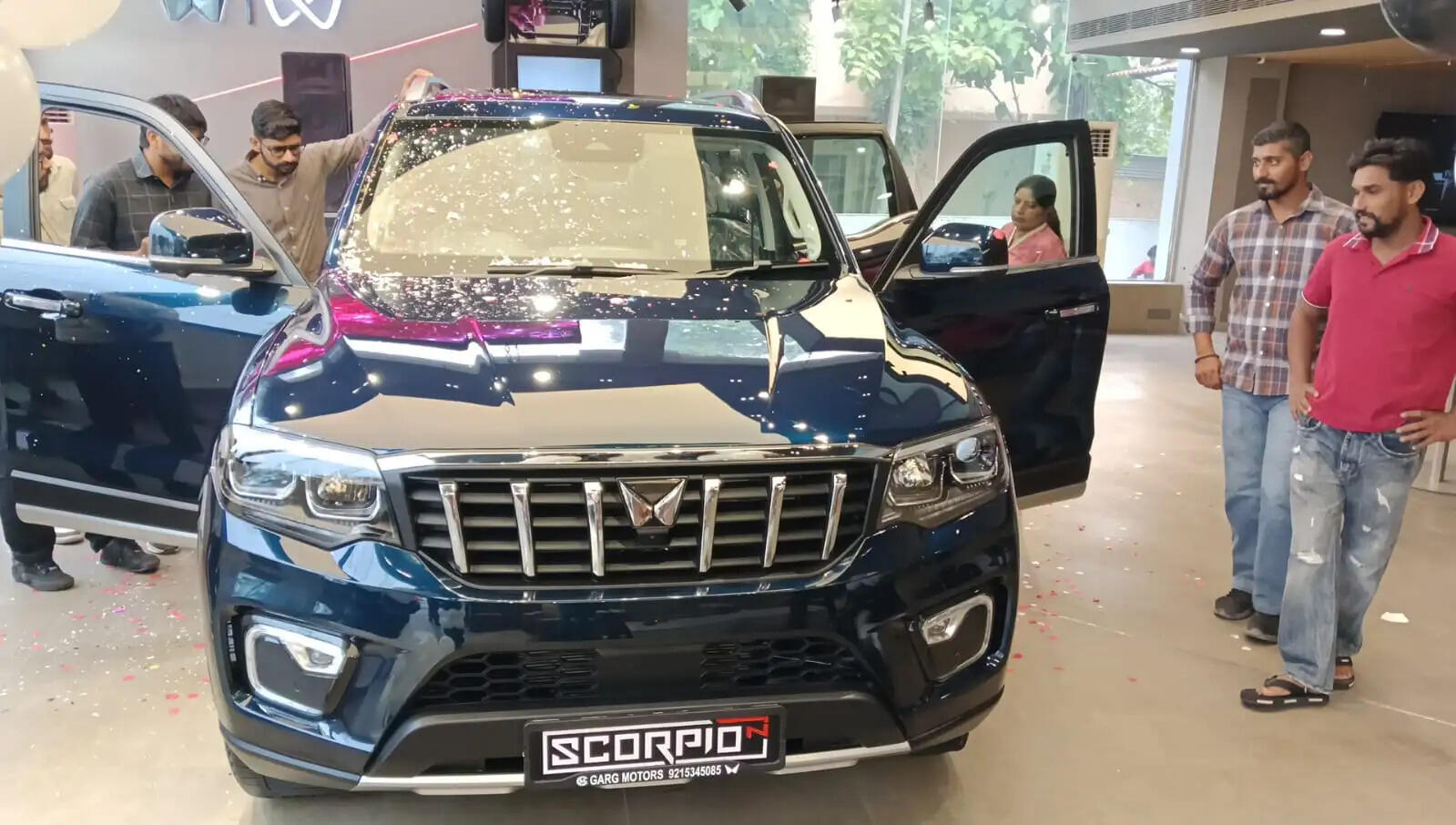 The Mahindra Scorpio-N has been grandly launched at Garg Motors, featuring new attributes and color options; the new Scorpio-N is equipped with a bold design and modern features