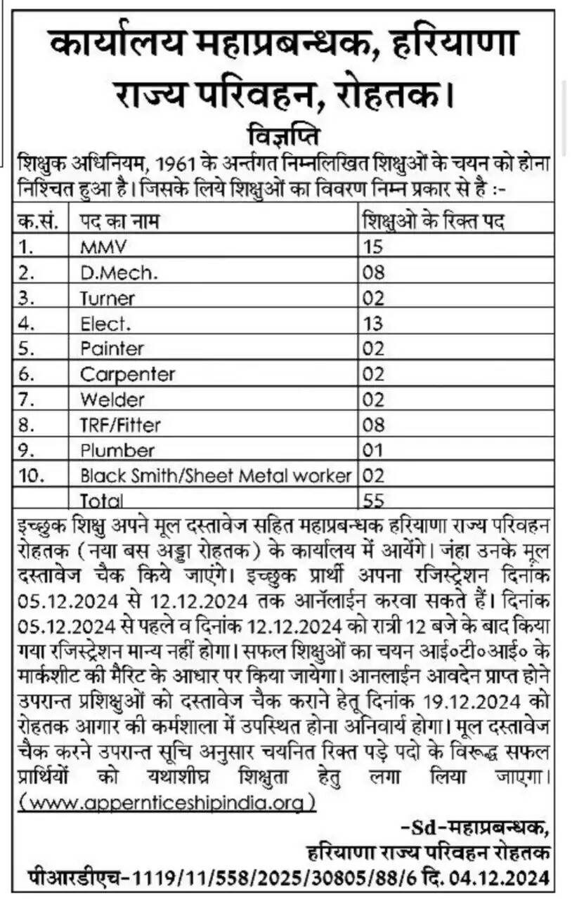 haryana roadways bharti