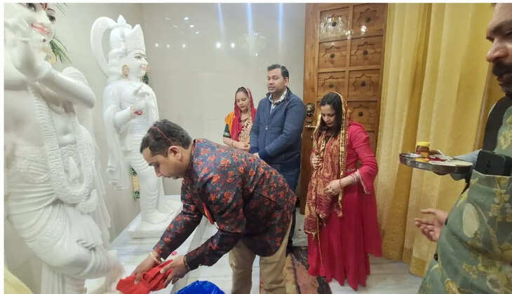 The first foundation day of Radha-Krishna temple was celebrated with great pomp in Kelaniya Nandishala of Kelaniya village