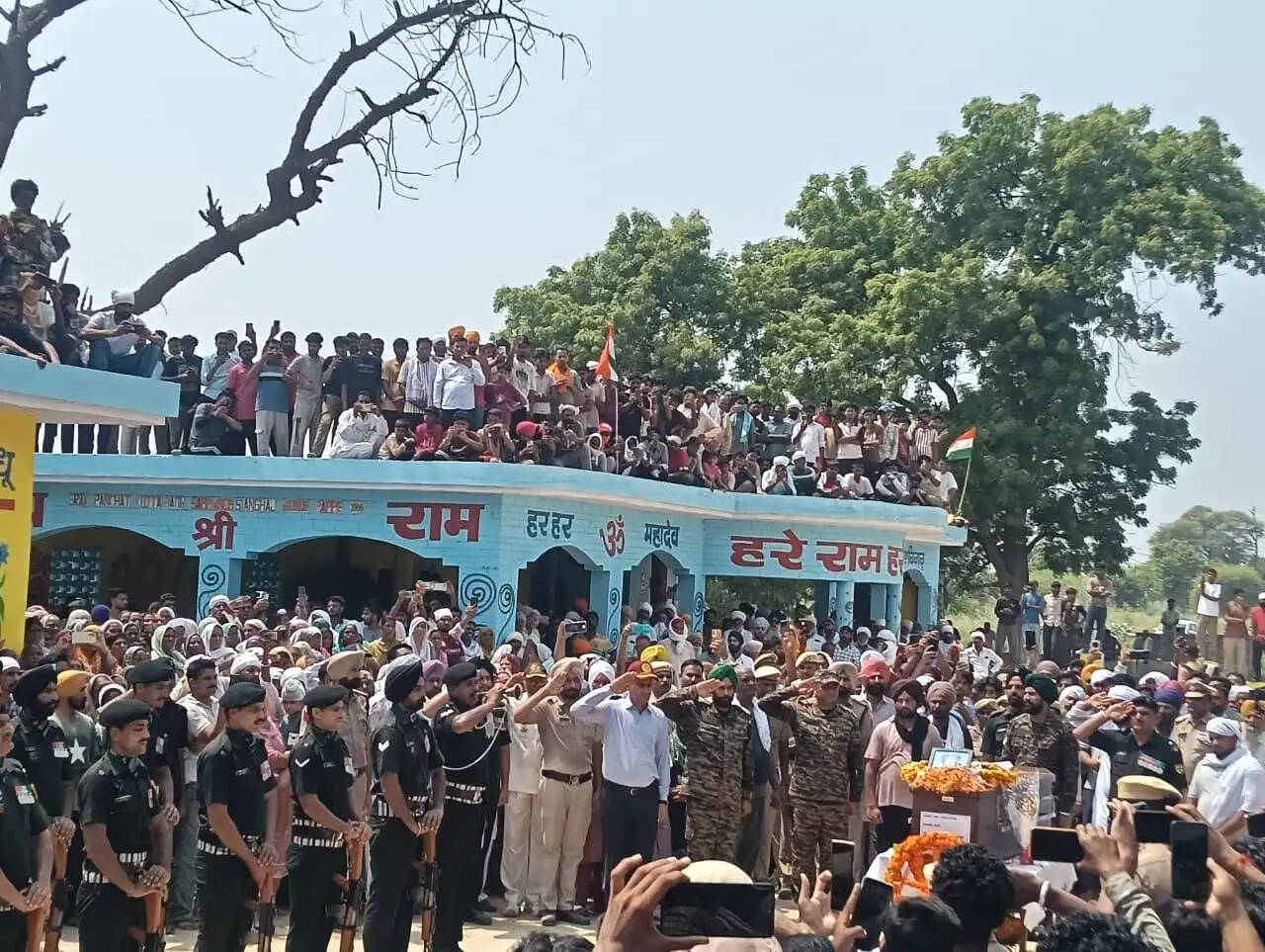 Soldier Sukhchain Singh of Kuttabarh village, who attained martyrdom, has been laid to rest; he was given a final farewell with state honors