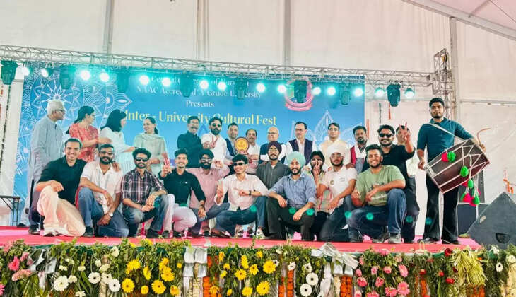 The team of CDLU Sirsa was given a grand welcome in the university after winning the overall trophy in the Spandan 2025 competition