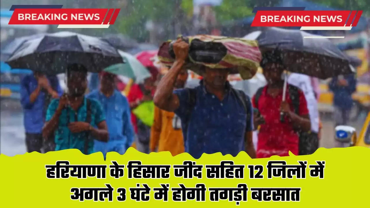  Haryana Weather: हरियाणा के हिसार जींद सहित 12 जिलों में अगले 3 घंटे में होगी तगड़ी बरसात, जाने मौसम पूर्वानुमान