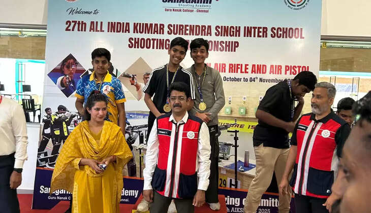 Sukesh won the All India Inter School Shooting Championship, was given a grand welcome at Gyan Jyoti School, Dadaba