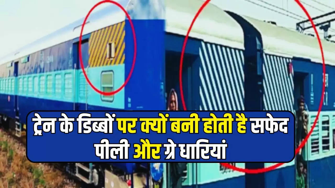  Indian Railway: ट्रेन के डिब्बों पर क्यों बनी होती है सफेद, पीली और ग्रे धारियां, जानें वजह