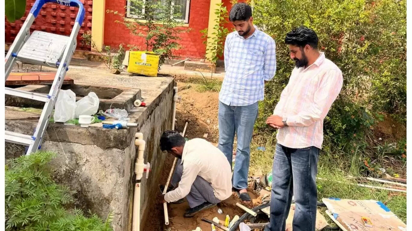 Social worker Raghubir Kadwasra's son installed a drinking water pipeline at Aarohi School in Nathusari Kalan village, and the students expressed their happiness