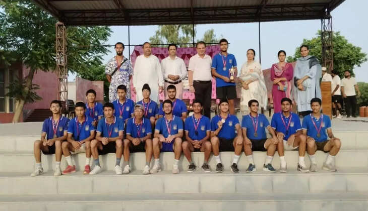 CBSE cluster level football competition organized at The Sirsa School, this team became the winner