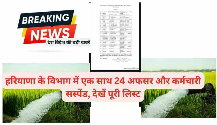 24 officers and employees suspended simultaneously in Haryana department, see complete list